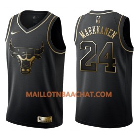 Maillot NBA Chicago Bulls Lauri Markkanen 24 Nike Noir Golden Edition Swingman - Homme